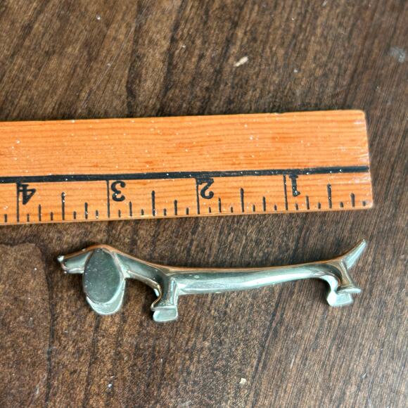 Vintage Dachshund Knife Rests in Patinated Silver Metal 1970s Set of 10 - Picture 7 of 7